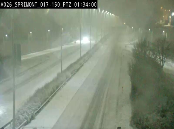 Webcam A26 (E25) à Sprimont, sur l'autoroute entre Liège et Arlon. Vue orientée vers le Luxembourg