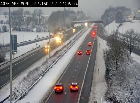 Webcam A26 (E25) à Sprimont, sur l'autoroute entre Liège et Arlon. Vue orientée vers le Luxembourg