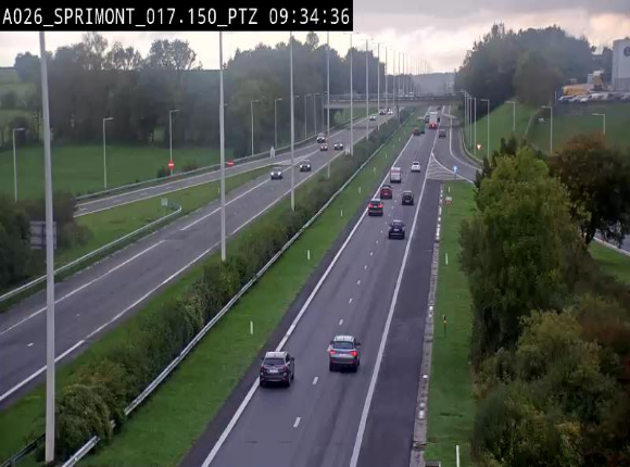 <h2>Webcam A26 (E25) à Sprimont, sur l'autoroute entre Liège et Arlon. Vue orientée vers le Luxembourg</h2>