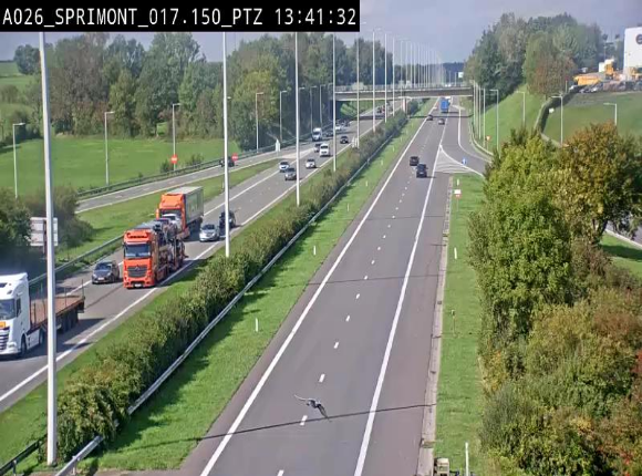<h2>Webcam A26 (E25) à Sprimont, sur l'autoroute entre Liège et Arlon. Vue orientée vers le Luxembourg</h2>