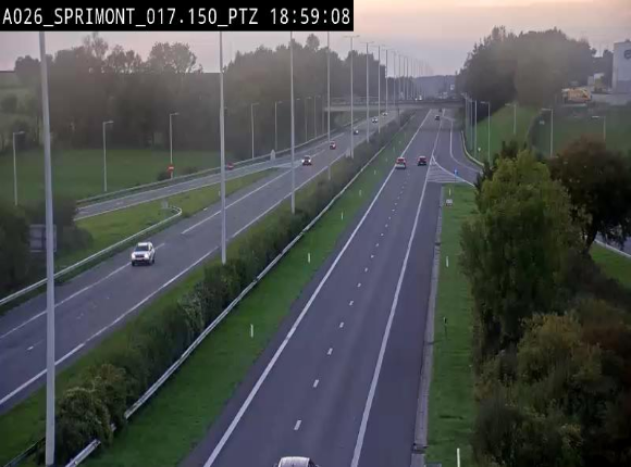 <h2>Webcam A26 (E25) à Sprimont, sur l'autoroute entre Liège et Arlon. Vue orientée vers le Luxembourg</h2>