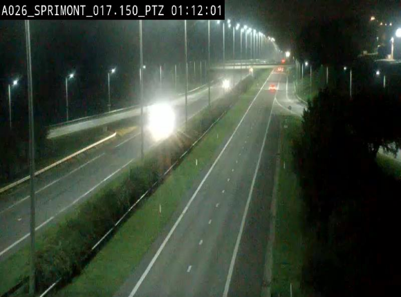 <h2>Webcam A26 (E25) à Sprimont, sur l'autoroute entre Liège et Arlon. Vue orientée vers le Luxembourg</h2>