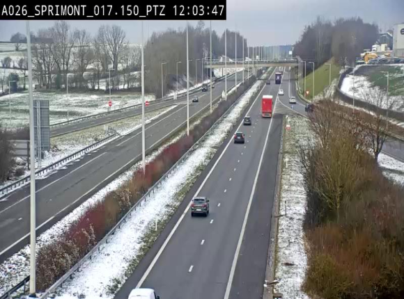 <h2>Webcam A26 (E25) à Sprimont, sur l'autoroute entre Liège et Arlon. Vue orientée vers le Luxembourg</h2>