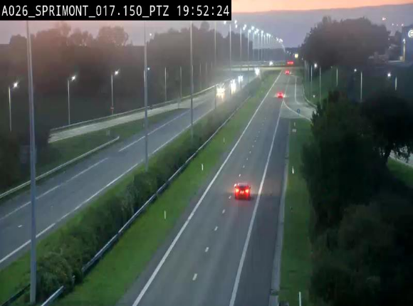 <h2>Webcam A26 (E25) à Sprimont, sur l'autoroute entre Liège et Arlon. Vue orientée vers le Luxembourg</h2>