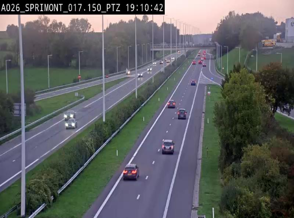 <h2>Webcam A26 (E25) à Sprimont, sur l'autoroute entre Liège et Arlon. Vue orientée vers le Luxembourg</h2>