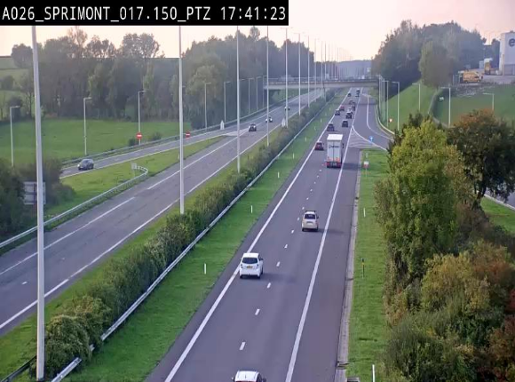 <h2>Webcam A26 (E25) à Sprimont, sur l'autoroute entre Liège et Arlon. Vue orientée vers le Luxembourg</h2>