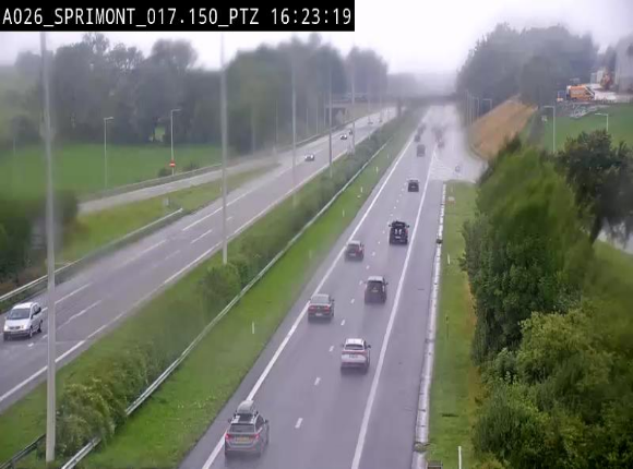<h2>Webcam A26 (E25) à Sprimont, sur l'autoroute entre Liège et Arlon. Vue orientée vers le Luxembourg</h2>