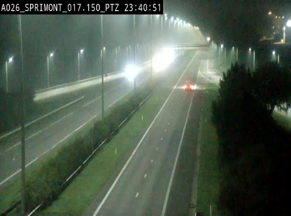<h2>Webcam A26 (E25) à Sprimont, sur l'autoroute entre Liège et Arlon. Vue orientée vers le Luxembourg</h2>