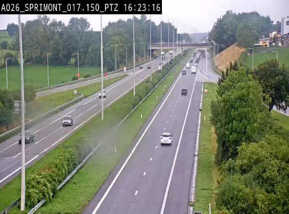 <h2>Webcam A26 (E25) à Sprimont, sur l'autoroute entre Liège et Arlon. Vue orientée vers le Luxembourg</h2>
