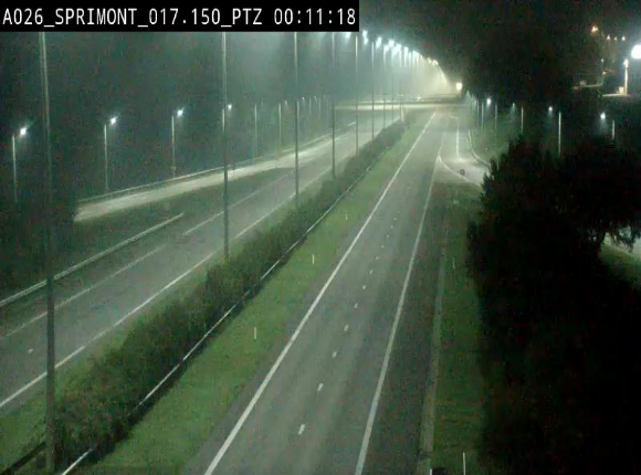 <h2>Webcam A26 (E25) à Sprimont, sur l'autoroute entre Liège et Arlon. Vue orientée vers le Luxembourg</h2>