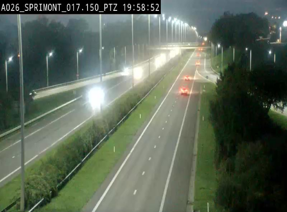 <h2>Webcam A26 (E25) à Sprimont, sur l'autoroute entre Liège et Arlon. Vue orientée vers le Luxembourg</h2>