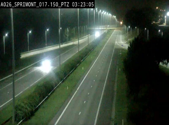 <h2>Webcam A26 (E25) à Sprimont, sur l'autoroute entre Liège et Arlon. Vue orientée vers le Luxembourg</h2>