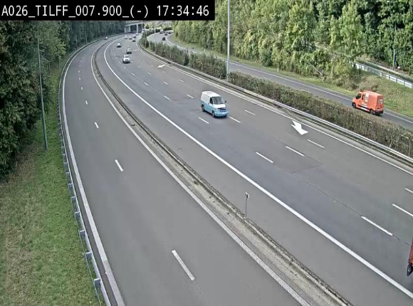 Webcam autoroute A26/E25 à Esneux, en Belgique en direction Luxembourg - BK 7.9
