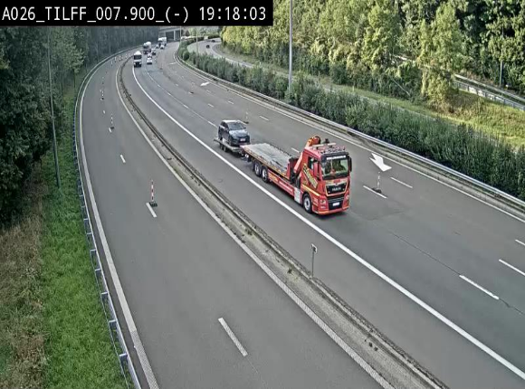 <h2>Webcam autoroute A26/E25 à Esneux, en Belgique en direction Luxembourg - BK 7.9</h2>