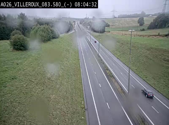 Webcam autoroute A26/E25 à hauteur de Vaux-sur-Sûre, à la jonction avec la N85 en direction de Liège - BK 83.6