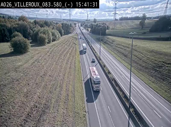 <h2>Webcam autoroute A26/E25 à hauteur de Vaux-sur-Sûre, à la jonction avec la N85 en direction de Liège - BK 83.6</h2>