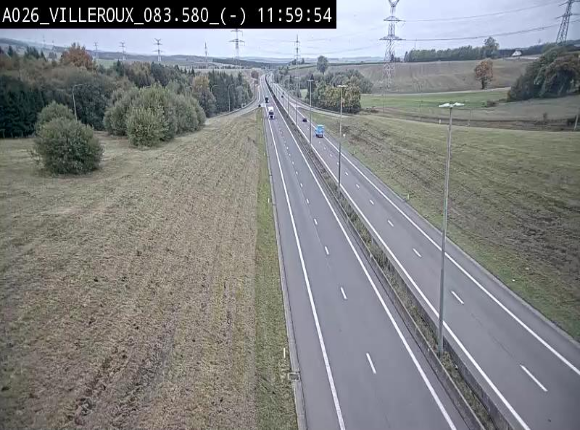 <h2>Webcam autoroute A26/E25 à hauteur de Vaux-sur-Sûre, à la jonction avec la N85 en direction de Liège - BK 83.6</h2>