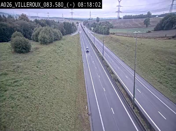 Webcam autoroute A26/E25 à hauteur de Vaux-sur-Sûre, à la jonction avec la N85 en direction de Liège - BK 83.6