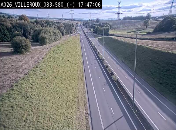 Webcam autoroute A26/E25 à hauteur de Vaux-sur-Sûre, à la jonction avec la N85 en direction de Liège - BK 83.6