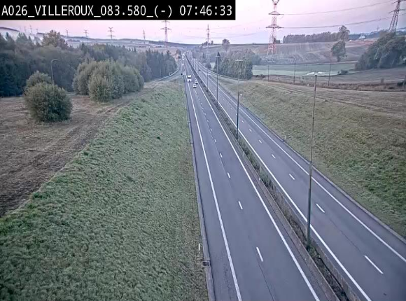Webcam autoroute A26/E25 à hauteur de Vaux-sur-Sûre, à la jonction avec la N85 en direction de Liège - BK 83.6