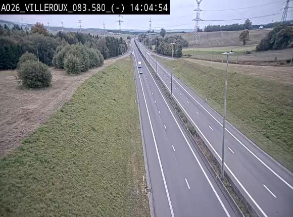 Webcam autoroute A26/E25 à hauteur de Vaux-sur-Sûre, à la jonction avec la N85 en direction de Liège - BK 83.6