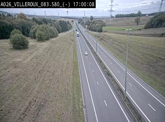 Webcam autoroute A26/E25 à hauteur de Vaux-sur-Sûre, à la jonction avec la N85 en direction de Liège - BK 83.6