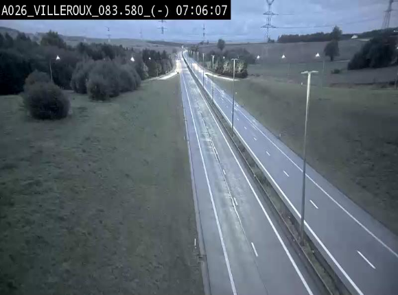 Webcam autoroute A26/E25 à hauteur de Vaux-sur-Sûre, à la jonction avec la N85 en direction de Liège - BK 83.6