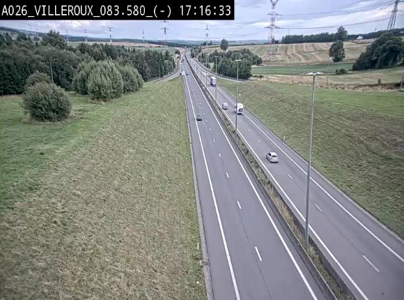 <h2>Webcam autoroute A26/E25 à hauteur de Vaux-sur-Sûre, à la jonction avec la N85 en direction de Liège - BK 83.6</h2>