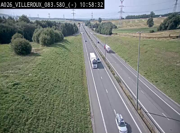 <h2>Webcam autoroute A26/E25 à hauteur de Vaux-sur-Sûre, à la jonction avec la N85 en direction de Liège - BK 83.6</h2>