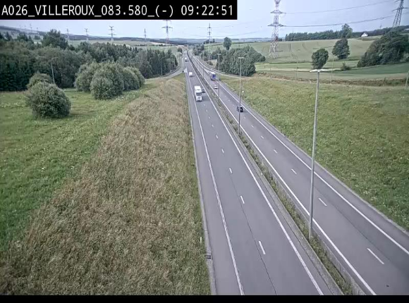 <h2>Webcam autoroute A26/E25 à hauteur de Vaux-sur-Sûre, à la jonction avec la N85 en direction de Liège - BK 83.6</h2>