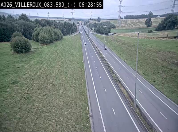 <h2>Webcam autoroute A26/E25 à hauteur de Vaux-sur-Sûre, à la jonction avec la N85 en direction de Liège - BK 83.6</h2>
