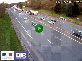 <h2>Webcam routière à Saint-Etienne-Terrenoire sur la RN88 avant la jonction entre l'A72 et le Boulevard Périphérique de Saint-Etienne</h2>