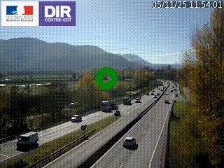 Caméra trafic à Meylan sur la Rocade-Sud de Grenoble en direction d'Aix-en-Provence