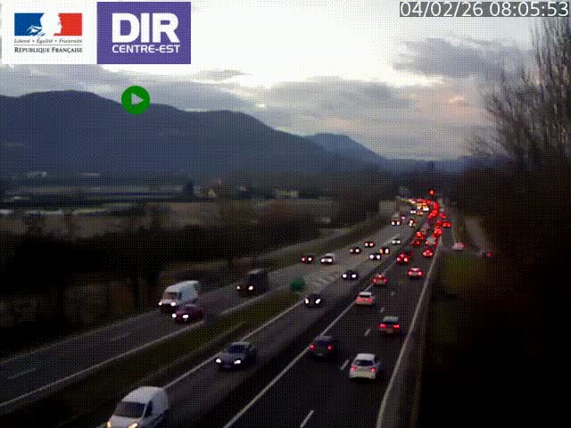 <h2>Caméra trafic à Meylan sur la Rocade-Sud de Grenoble en direction d'Aix-en-Provence</h2>