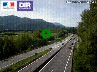 Caméra trafic à Meylan sur la Rocade-Sud de Grenoble en direction d'Aix-en-Provence