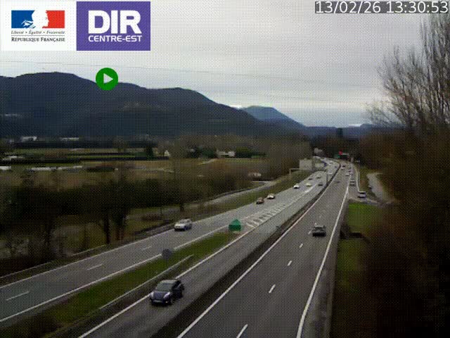 <h2>Caméra trafic à Meylan sur la Rocade-Sud de Grenoble en direction d'Aix-en-Provence</h2>