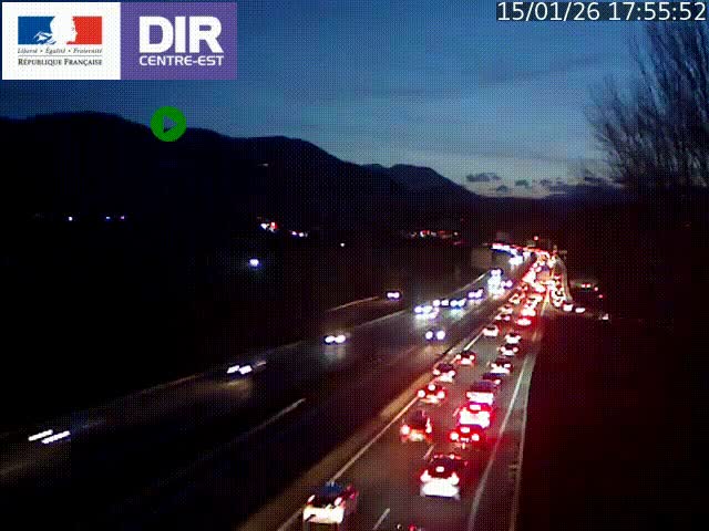 <h2>Caméra trafic à Meylan sur la Rocade-Sud de Grenoble en direction d'Aix-en-Provence</h2>
