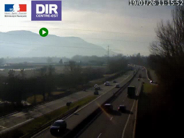 <h2>Caméra trafic à Meylan sur la Rocade-Sud de Grenoble en direction d'Aix-en-Provence</h2>