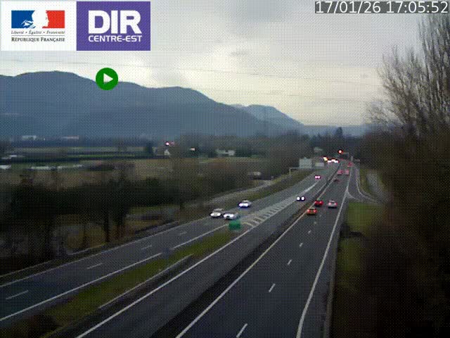 <h2>Caméra trafic à Meylan sur la Rocade-Sud de Grenoble en direction d'Aix-en-Provence</h2>