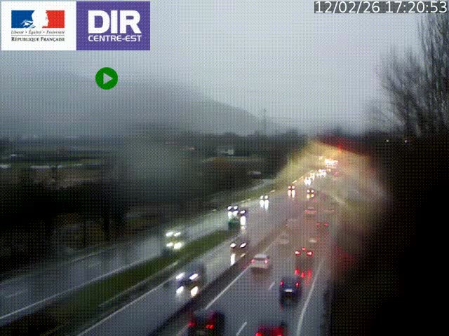 <h2>Caméra trafic à Meylan sur la Rocade-Sud de Grenoble en direction d'Aix-en-Provence</h2>