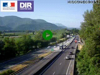 Caméra trafic à Meylan sur la Rocade-Sud de Grenoble en direction d'Aix-en-Provence