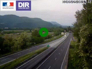 Caméra trafic à Meylan sur la Rocade-Sud de Grenoble en direction d'Aix-en-Provence