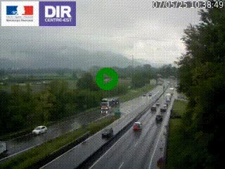 Caméra trafic à Meylan sur la Rocade-Sud de Grenoble en direction d'Aix-en-Provence