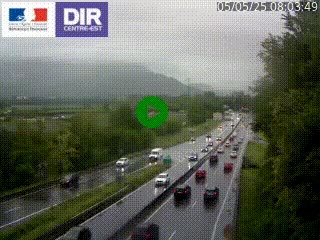 Caméra trafic à Meylan sur la Rocade-Sud de Grenoble en direction d'Aix-en-Provence