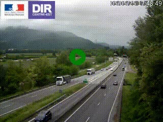 Caméra trafic à Meylan sur la Rocade-Sud de Grenoble en direction d'Aix-en-Provence