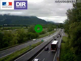 Caméra trafic à Meylan sur la Rocade-Sud de Grenoble en direction d'Aix-en-Provence