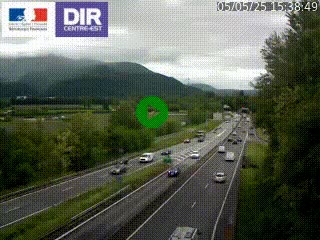 Caméra trafic à Meylan sur la Rocade-Sud de Grenoble en direction d'Aix-en-Provence