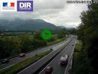 Caméra trafic à Meylan sur la Rocade-Sud de Grenoble en direction d'Aix-en-Provence