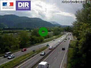 Caméra trafic à Meylan sur la Rocade-Sud de Grenoble en direction d'Aix-en-Provence