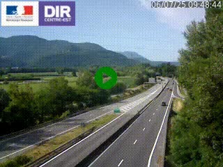 Caméra trafic à Meylan sur la Rocade-Sud de Grenoble en direction d'Aix-en-Provence